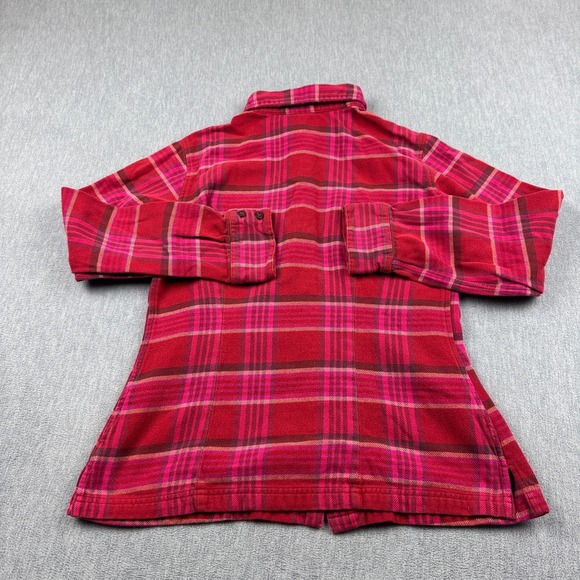 Patagonia Shirt Womens 6 Red Plaid Long Sleeve Fjord Flannel Organic Cotton - Picture 10 of 11